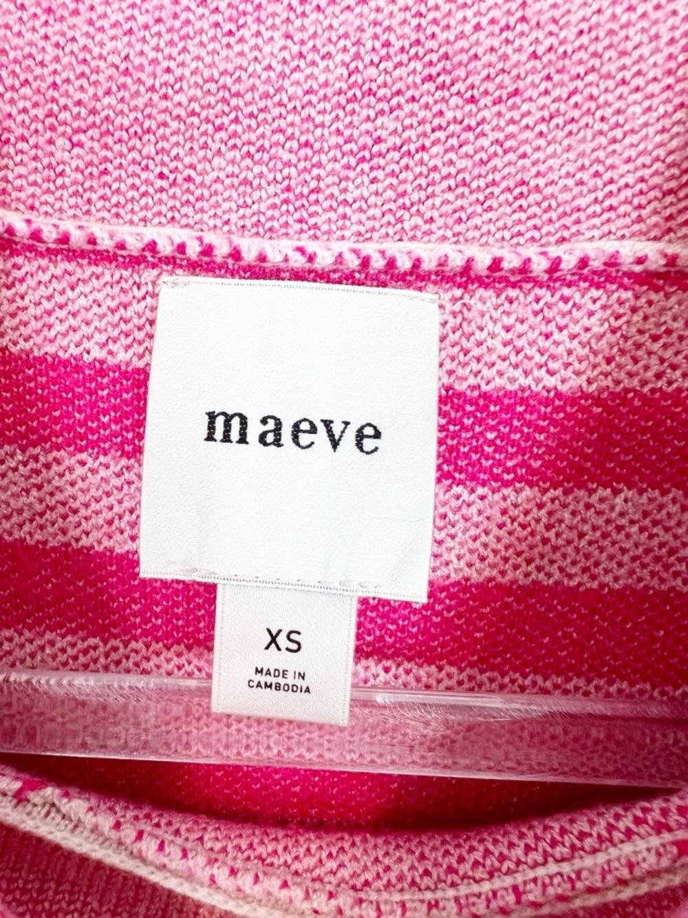 MAEVE ANTHROPOLOGIE PINK TAN STRIPE CARYS MOCK NECK PULLOVER SWEATER WOMENS XS - Picture 7 of 10